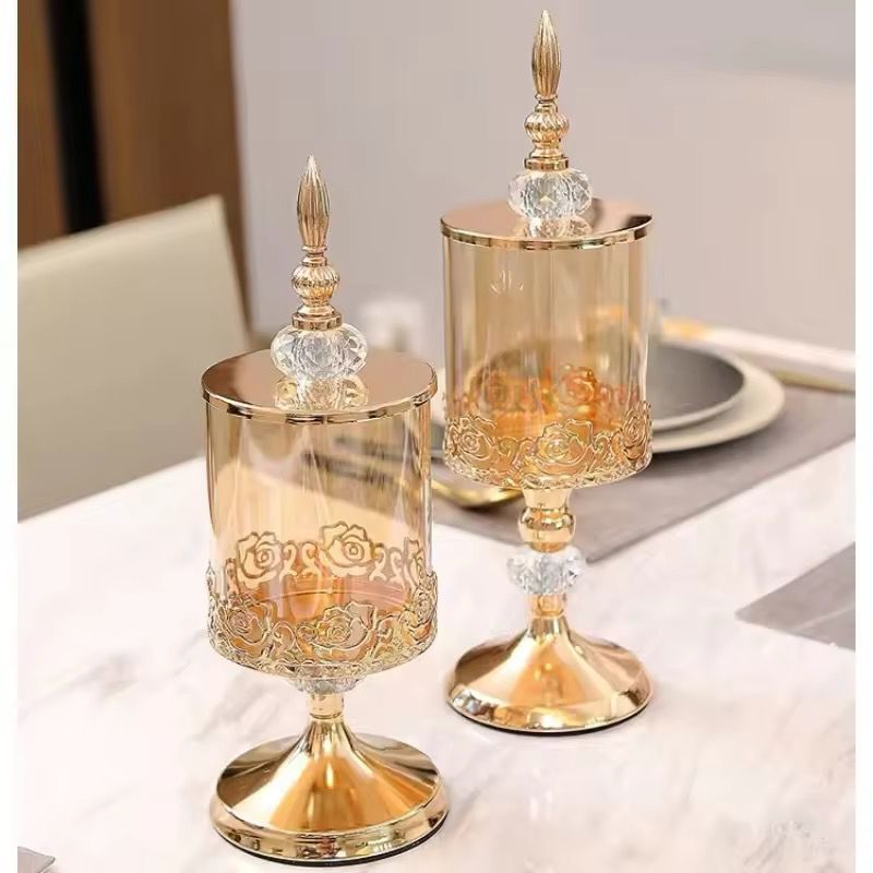 Pack of 2 piece European Luxury Crystal Glass Storage