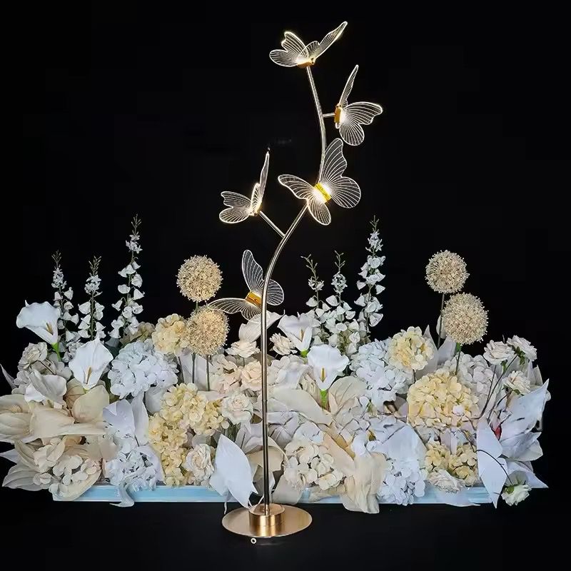 Gold 5-Heads Butterfly Shining Stand Bracket
