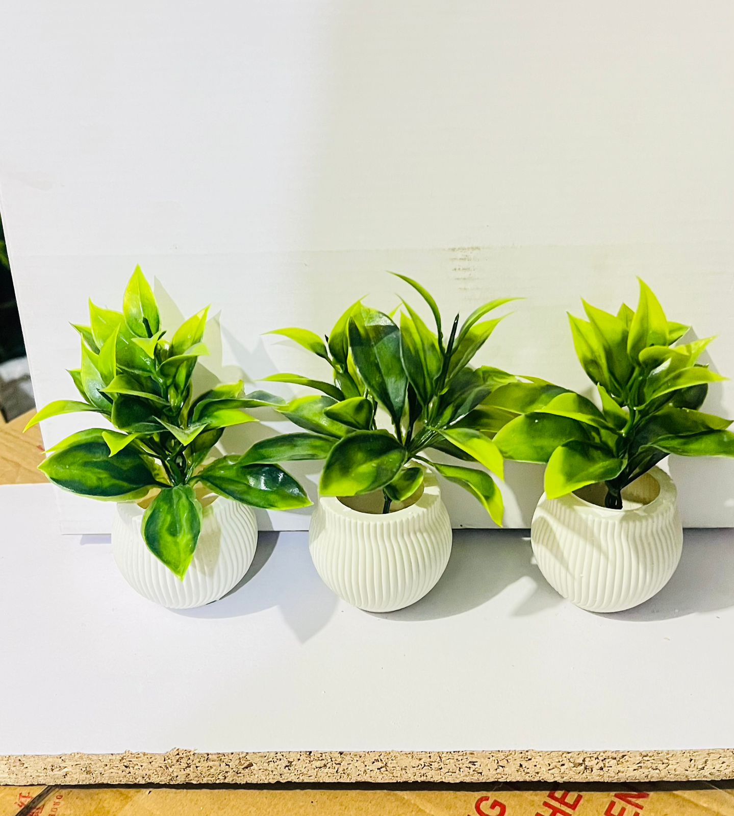 Set of 3 Artificial Green Bonsai Trees