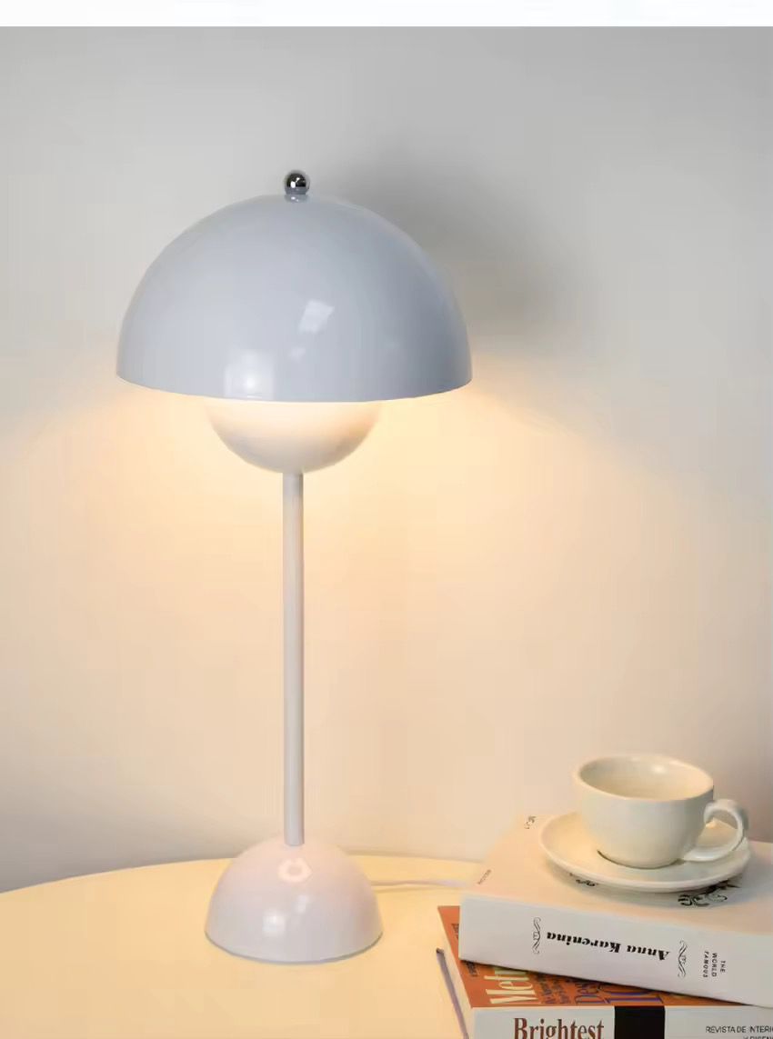 Pleated Shade Nightstand Lamp with Metal Base