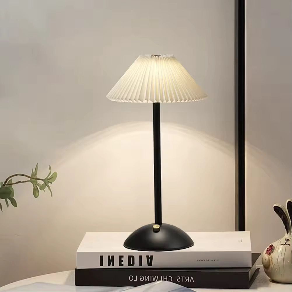 Atmosphere Light with Pleated Umbrella Lampshade