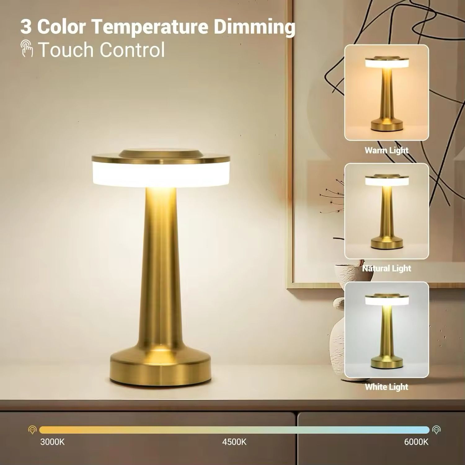 Portable LED Table Lamp Touch Sensor