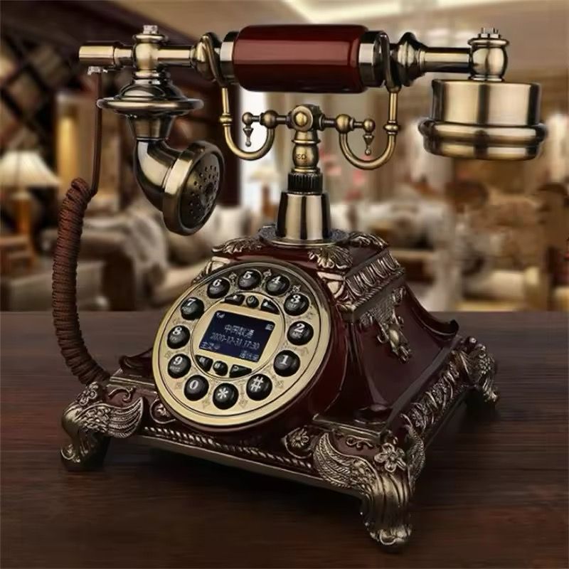 European Antique Rotary Dial Old Fixed Telephone