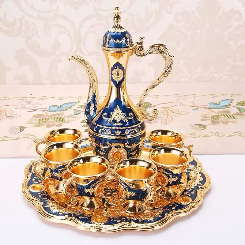 Vintage Metal Turkish Coffee Pot Set